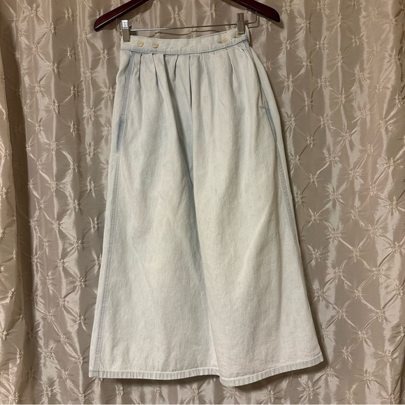 Calvin Klein VTG 80s Denim Maxi Jean Skirt Chambray Vintage Light Blue - Picture 10 of 10
